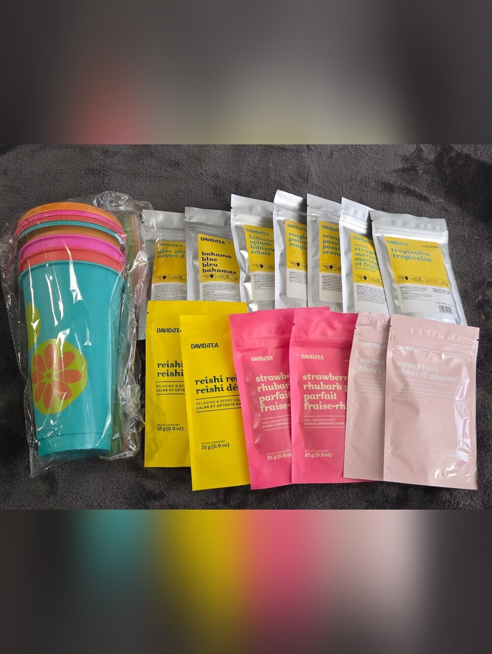 New! Sealed! Davidtea Lot REUSABLE CUPS and Loose Leaf Tea! Davids Tea